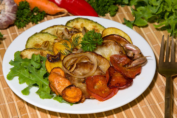 Baked vegetables