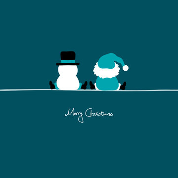 Santa & Snowman Turquoise