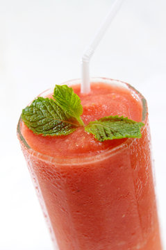 Fresh Watermelon Juice With Garnish