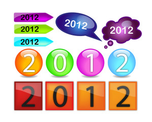Buttons with written 2012