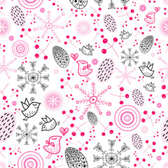 texture of the berries and snowflakes