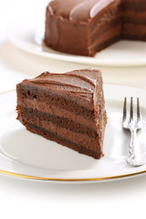 devil's food cake on a white background