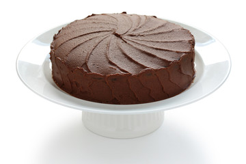 devil's food cake on a white background