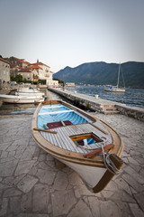Fototapeta na wymiar fishing boat in kotor bay, montenegro