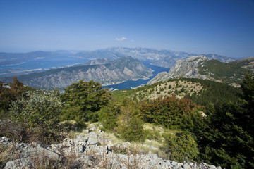 Naklejka na ściany i meble Panoramic view of Kotor bay, Montenegro