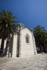church with palms in herceg novi montenegro