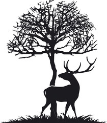 Deer and tree applique