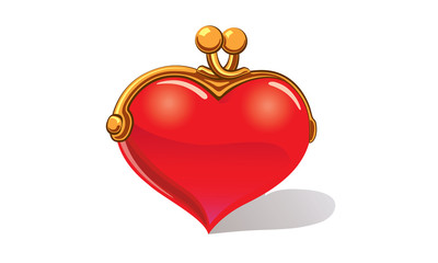 Wallet heart vector illustration