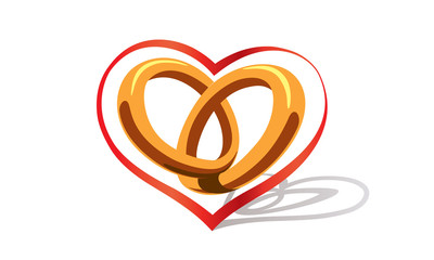 Rings heart vector illustration