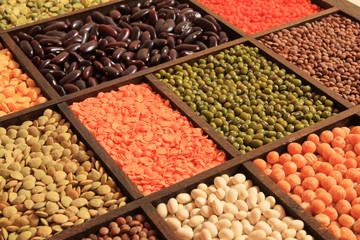 Beans, peas and soybeans