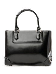 Black female handbag over white