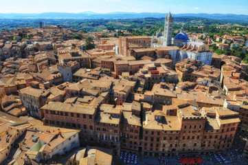 Fototapeta premium Siena bird's view from Terra Mangia