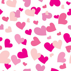 Seamless pattern with colored hearts. Vector illustration.