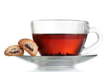 cup of tea on white
