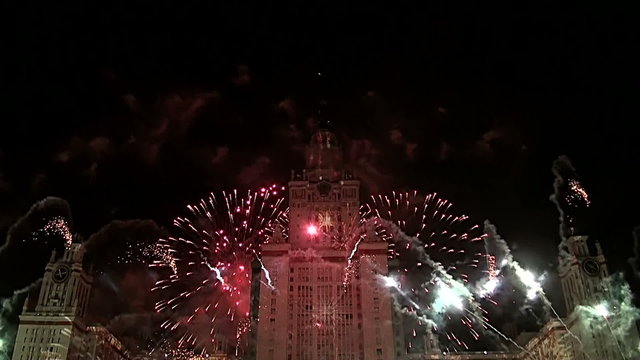 Fireworks, show Moscow University