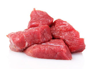 raw meat isolated on white
