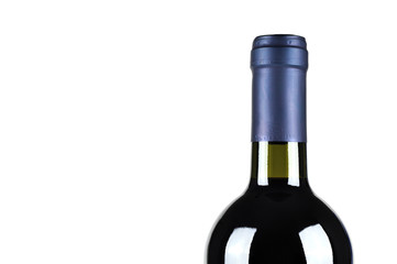 Bottle of fine Italian red wine, white background