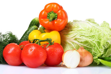 beautiful vegetables isolated on white