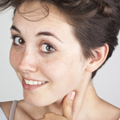 portrait of a young beautiful smiling girl