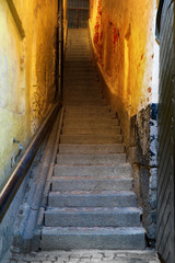 Fototapeta na wymiar Narrow staircase in Stockholm