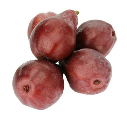 Red pears isolated on white
