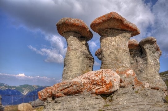 stone group named "Babele" in Bucegi, Carpati, Romania