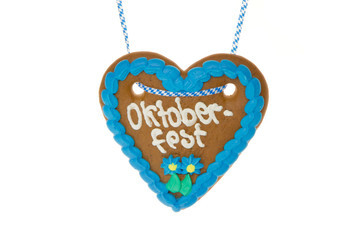 Lebkuchenherz Oktoberfest freigestellt
