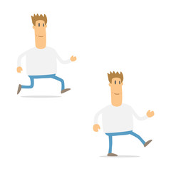 set of funny cartoon casual man