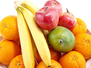 Fototapeta na wymiar fresh fruits on a round tray