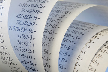Adding machine tape