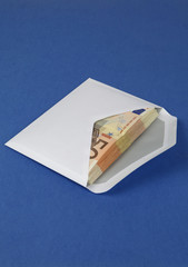 Envelope with euro bills