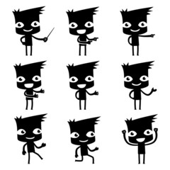 set of funny cartoon man