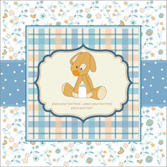 baby shower card with puppy toy
