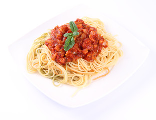 Spaghetti bolognese on a plate