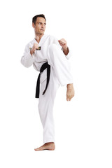 Taekwondo, Knie, vor weiß