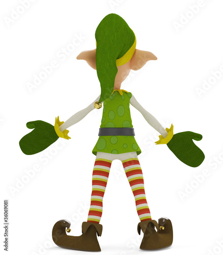 Download "elf the santa helper cartoon in what is up back side view" Stock photo and royalty-free images ...