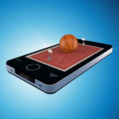 Smart phone, mobile telephone with basketball game