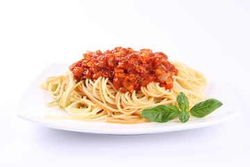 Spaghetti bolognese on a plate