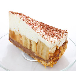 banana pie on white background