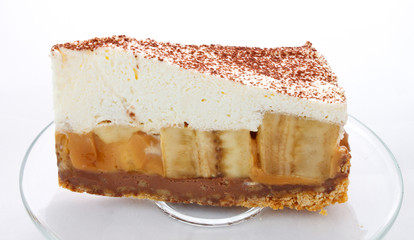 banana pie on white background