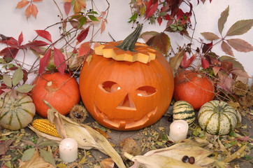 Funny face Halloween pumpkin