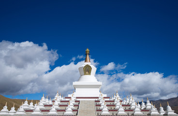 Tibetan white Pagodas