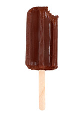 bite from chocolate fudge popsicle