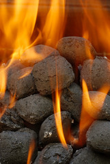 charcoal barbecue briquettes