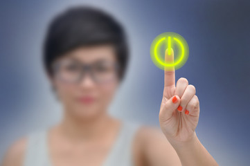 Cute business woman with business concepts