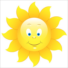 Cute Vector Illustration Of Happy Sunflower
