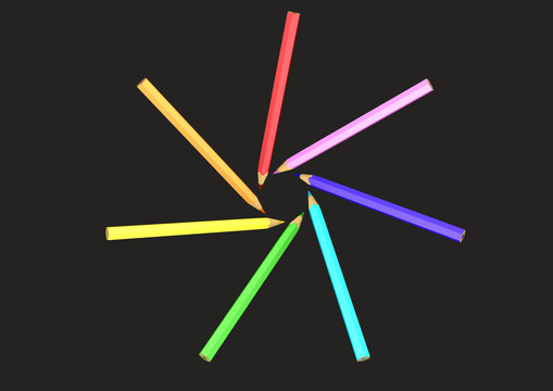crayons en ronde