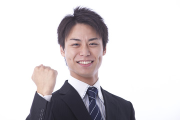 ガッツポーズのビジネスマン