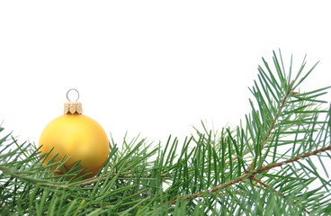 Christbaumkugel mit Tannenzweig