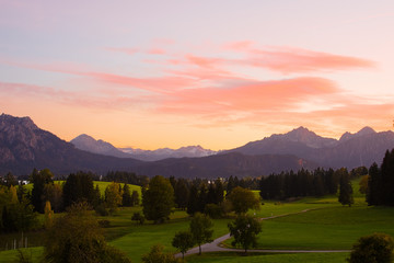 Alpenpanorama im Abendrot